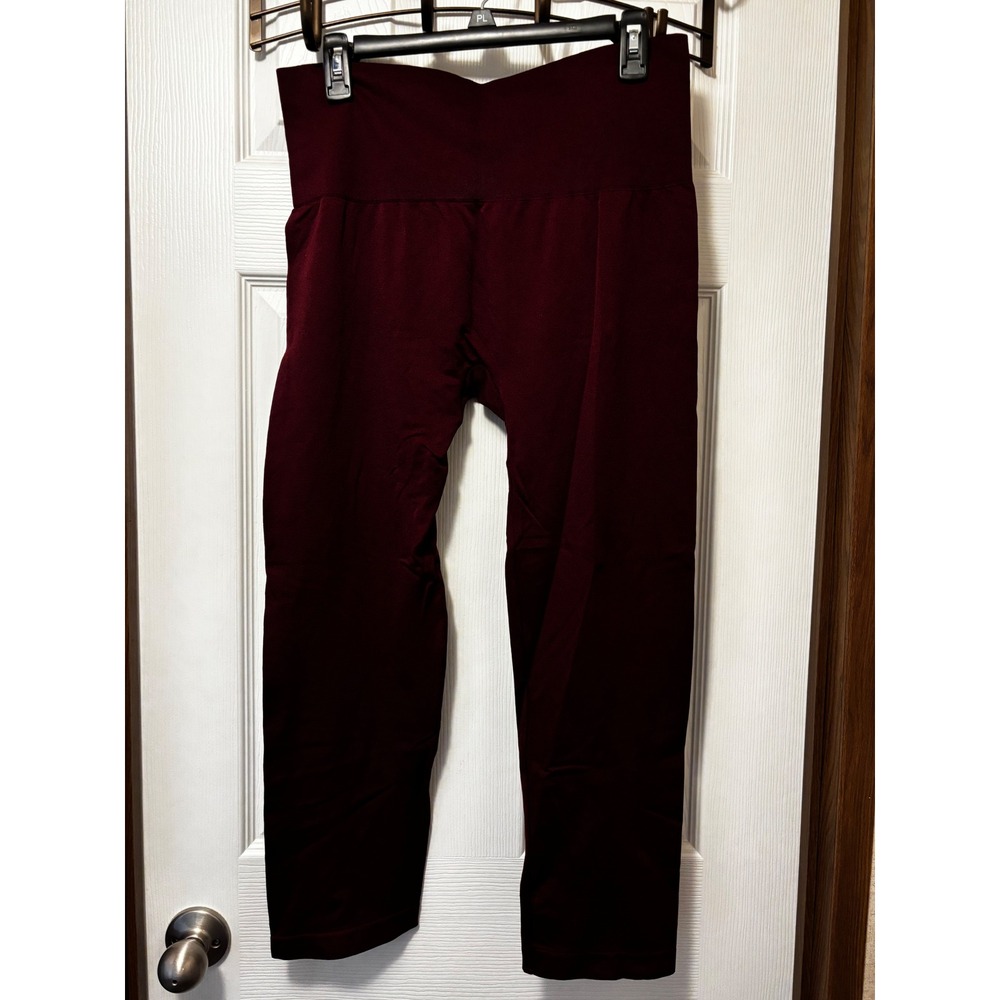 C. Est. 1946 Womens 3X Burgundy Seamless Cropped Leggings High Rise Capri